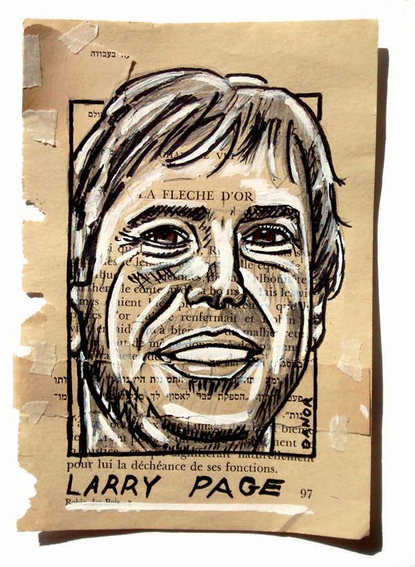 Larry Page Portrait Painting Collage By Danor Shtruzman